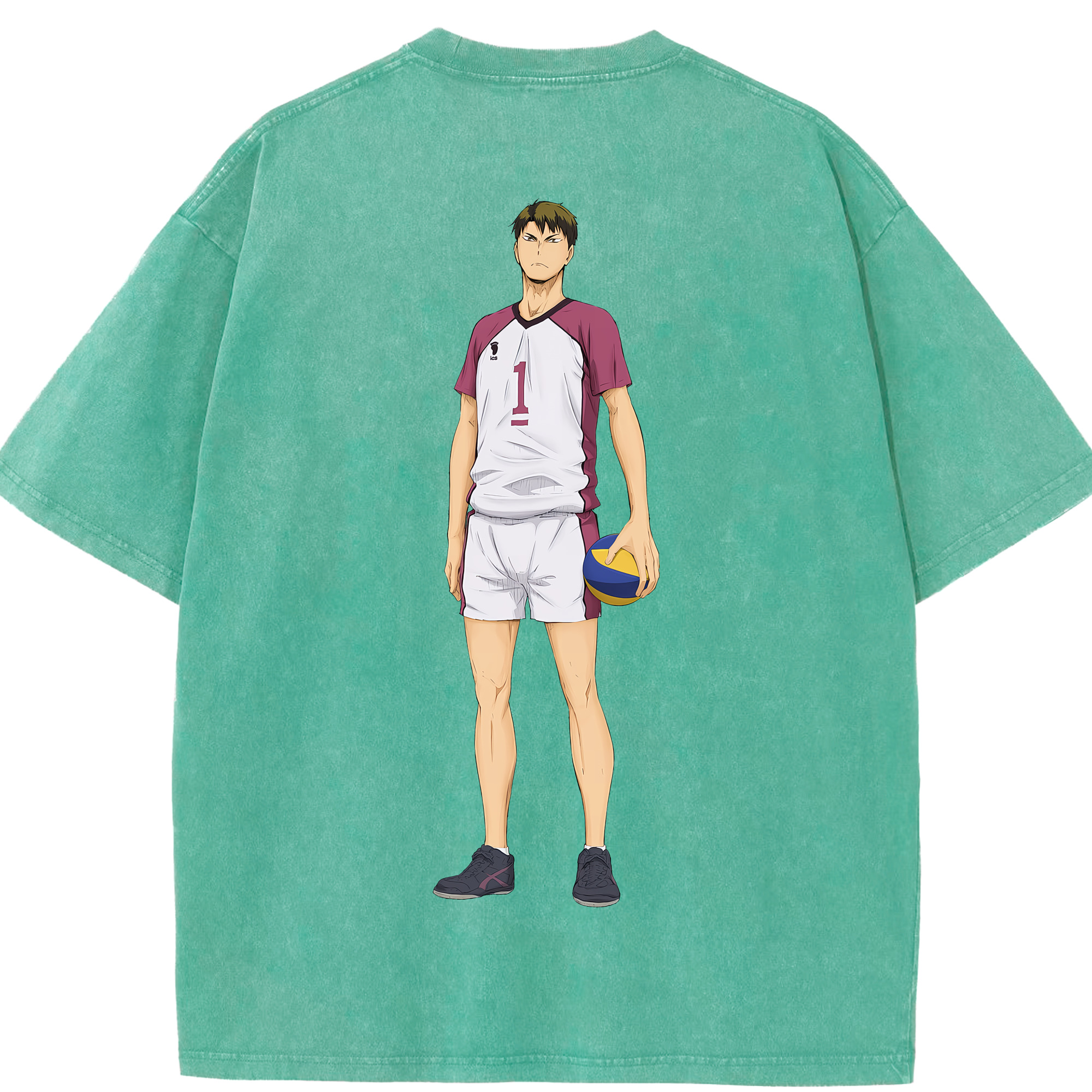 （画像用） ハイキュー!! Haikyu!! 綿100% ヴィンテージ風 半袖Tシャツ（背面プリント）